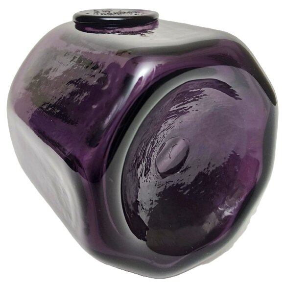 Blenko Handblown Glass Jn o Greenhow Wmsburg 1770 Purple Bottle W/SEAL &… - Picture 11 of 12